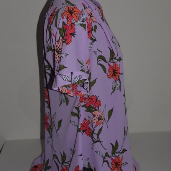 Worthington JC Penney Petite Purple Floral Blouse - Picture 4 of 8